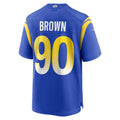 Jdoa LA.Rams #90 Earnest Brown IV Royal Team Game Jersey
