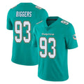 M.Dolphins #93 Zeek Biggers Player Aqua Limited Vapor Untouchable Home Game Jdoa Stitched Jerseys