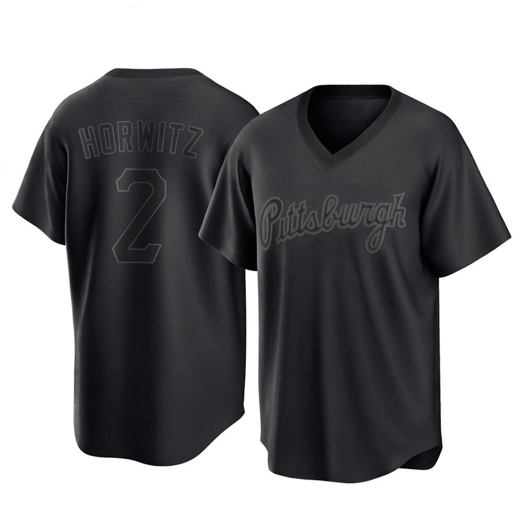 P.Pirates #2 Spencer Horwitz Player Black Fashion Home Game Jdoa Stitched Jerseys