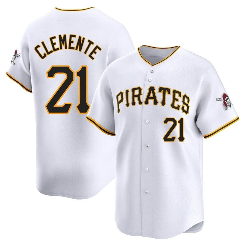 P.Pirates #21 Roberto Clemente Player White Home Limited Jdoa Stitched Jerseys