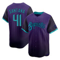 A.Diamondbacks #41 Carlos Santana Player Purple City Connect Limited Home Game Jdoa Stitched Jerseys