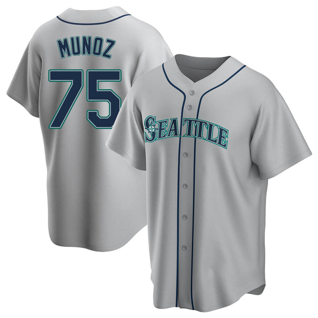 S.Mariners #75 Andres Munoz Player Gray Home Game Jdoa Stitched Jerseys