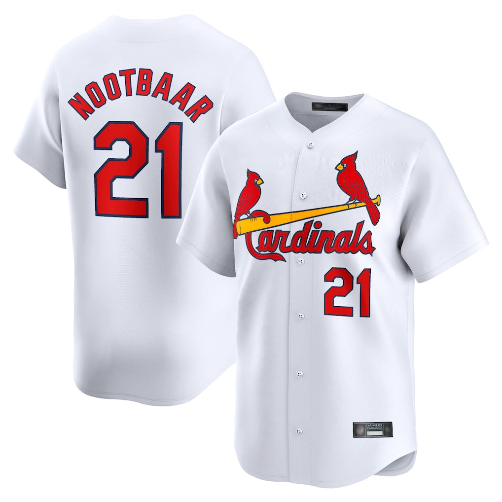 St. Louis Cardinals #21 Lars Nootbaar Player White Home Limited Jdoa Stitched Jerseys