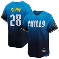 P.Phillies #28 Alec Bohm Player Blue City Connect Home Limited Jdoa Stitched Jerseys