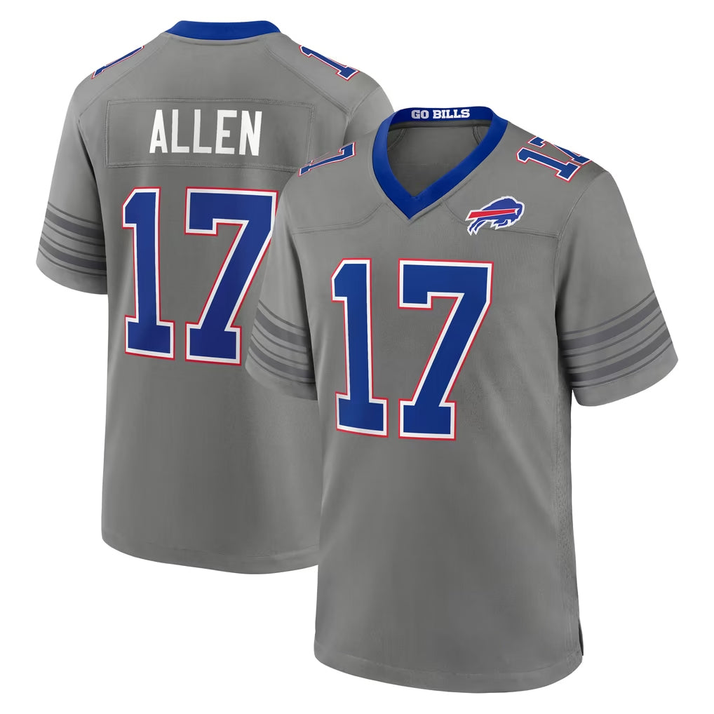 B.Bills #17 Josh Allen Player Gray Nickel City Home Game Jdoa Stitched Jerseys