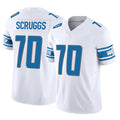 D.Lions #70 Juice Scruggs Player White Vapor F.U.S.E. Limited Home Game Jdoa Stitched Jerseys