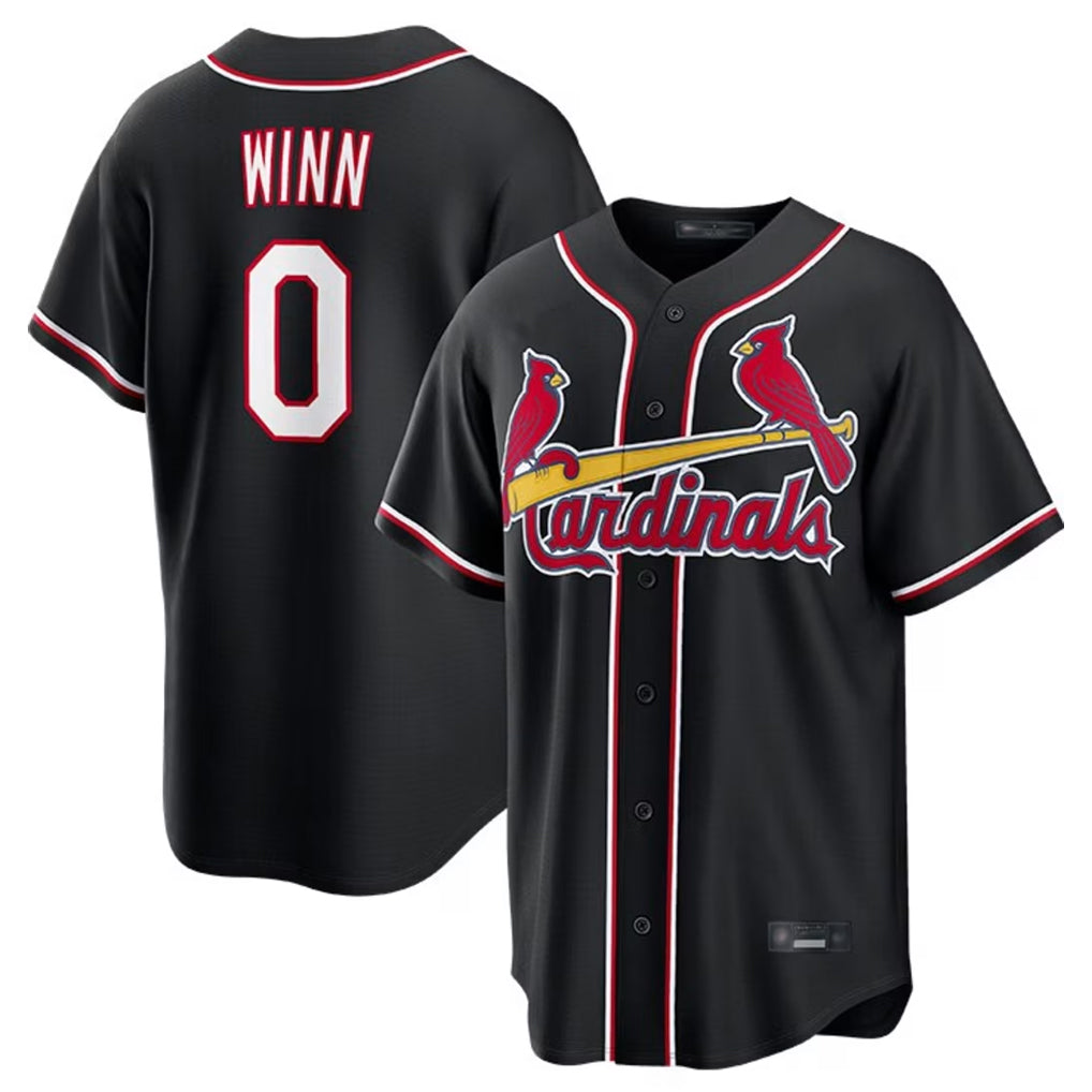 St. Louis Cardinals #0 Masyn Winn Player Black Carbon Fashio Game Jdoa Stitched Jerseys