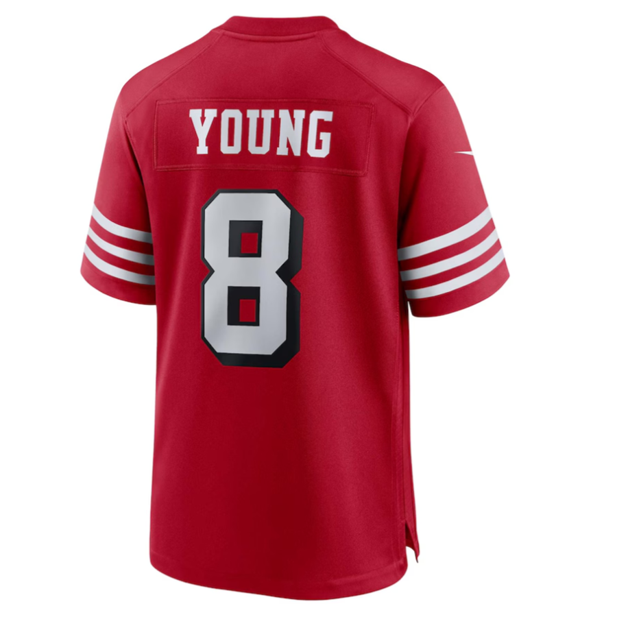 Jdoa #8 Steve Young Player SF.49ers Scarlet Alternate Game Stitched Jersey