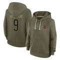 C.Bears #9 Jim McMahon Player Olive Salute to Service Pullover Hoodies Limited Jdoa Stitched Jerseys