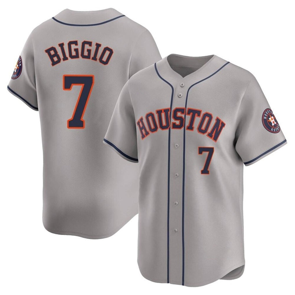H.Astros #7 Craig Biggio Player Gray Home Limited Jdoa Stitched Jerseys