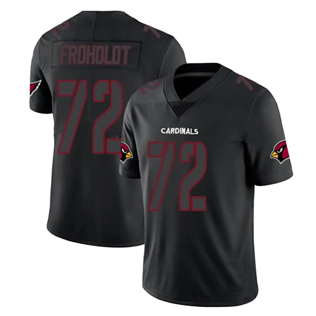 A.Cardinals #72 Hjalte Froholdt Player Black Impact Limited Home Game Jdoa Stitched Jerseys
