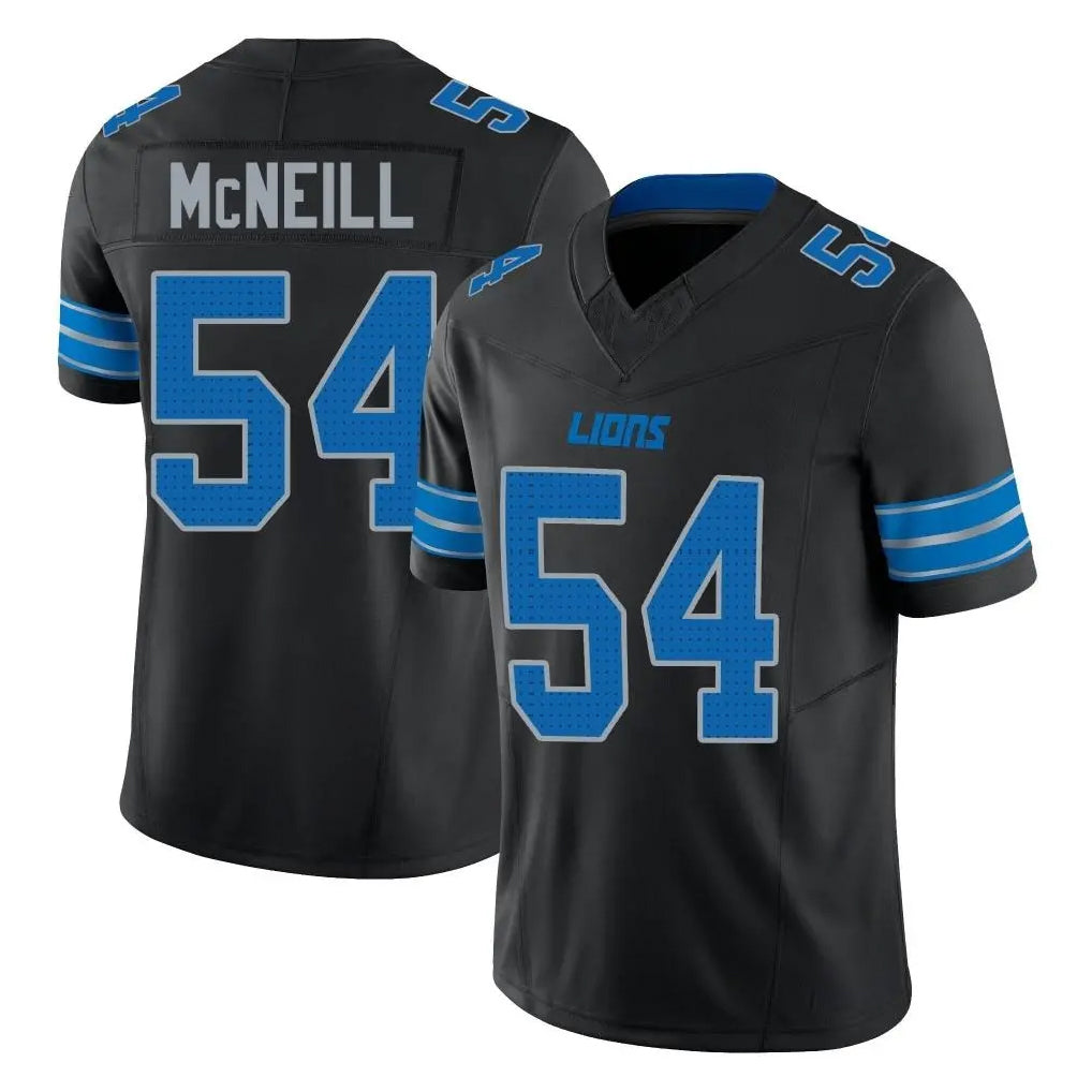 D.Lions #54 Alim McNeill Player Black Alternate Vapor F.U.S.E. Limited Home Game Jdoa Stitched Jerseys