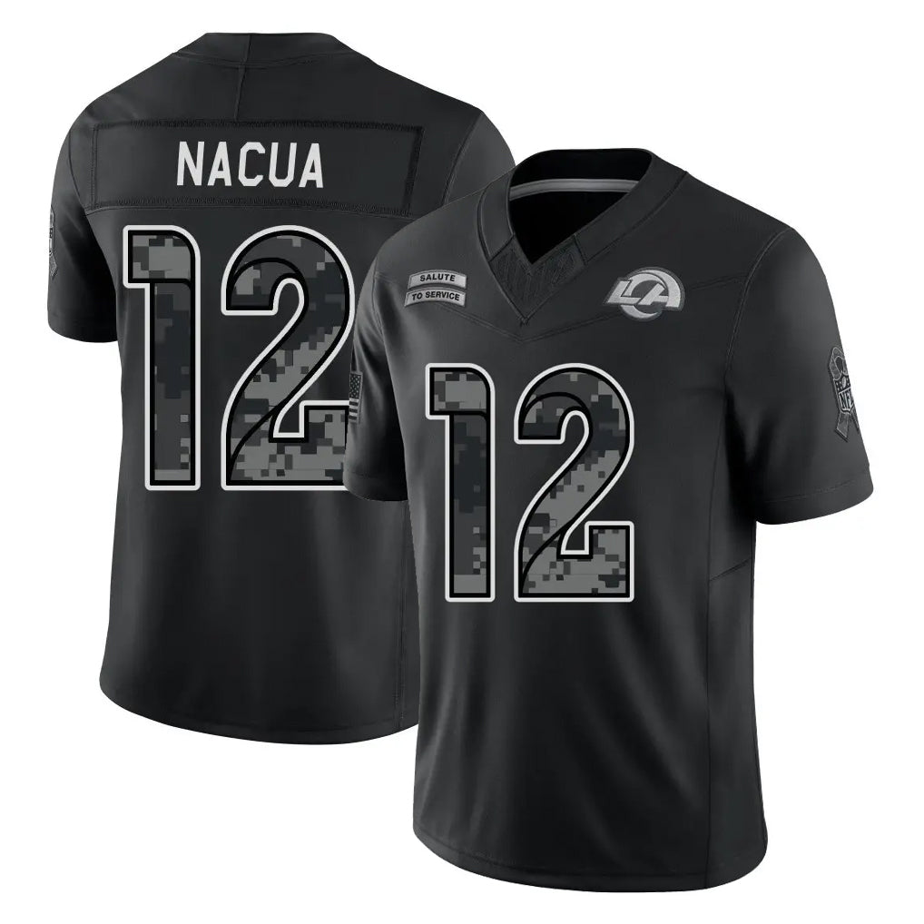 LA.Rams #12 Puka Nacua Player Black Limited 2026 Salute to Service Home Game Jdoa Stitched Jerseys