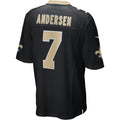 Jdoa NO.Saints #7 Morten Andersen Black Game Retired Player Jersey