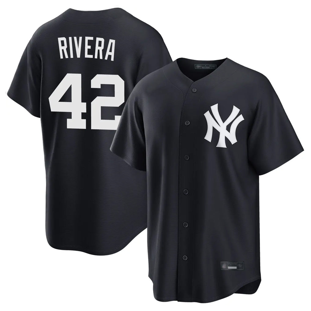 NY.Yankees #42 Mariano Rivera Player Navy Game Home Jdoa Stitched Jerseys