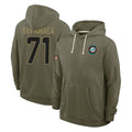 M.Dolphins #71 Jonah Savaiinaea Player Olive Salute to Service Pullover Hoodies Limited Jdoa Stitched Jerseys