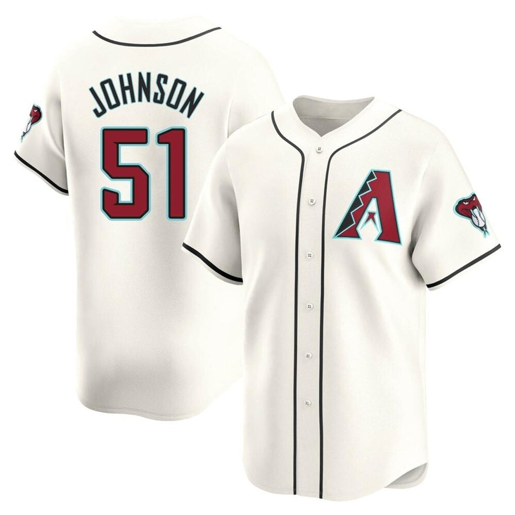 A.Diamondbacks #51 Randy Johnson Player Cream Limited Home Game Jdoa Stitched Jerseys