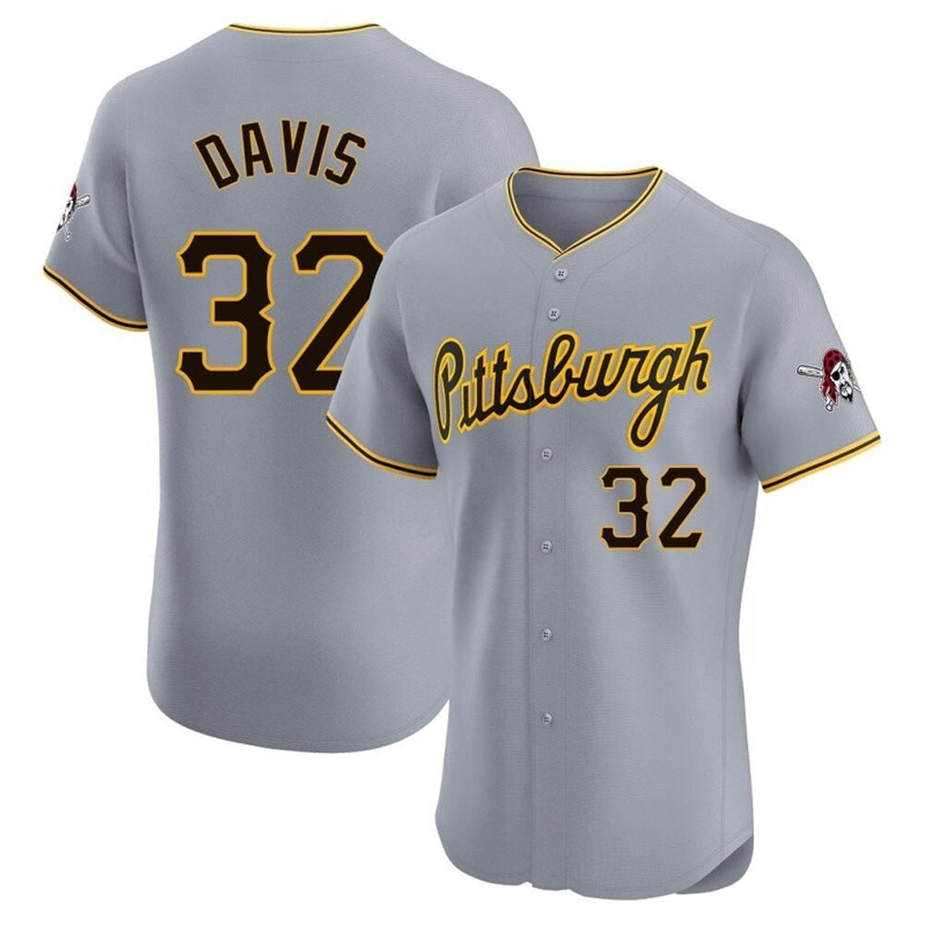 P.Pirates #32 Henry Davis Player Gray Road Home Limited Elite Jdoa Stitched Jerseys