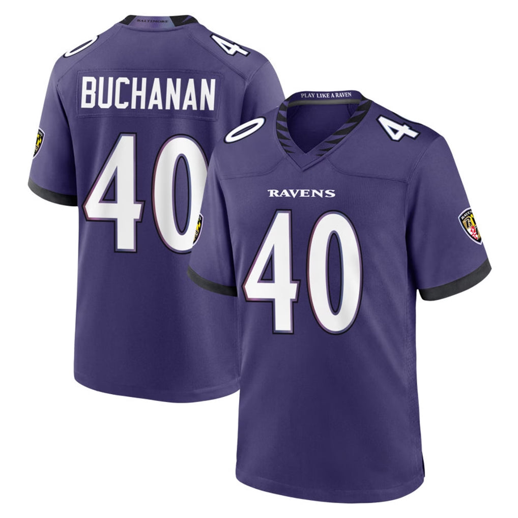 B.Ravens #40 Teddye Buchanan Player Purple Limited Home Game Jdoa Stitched Jerseys