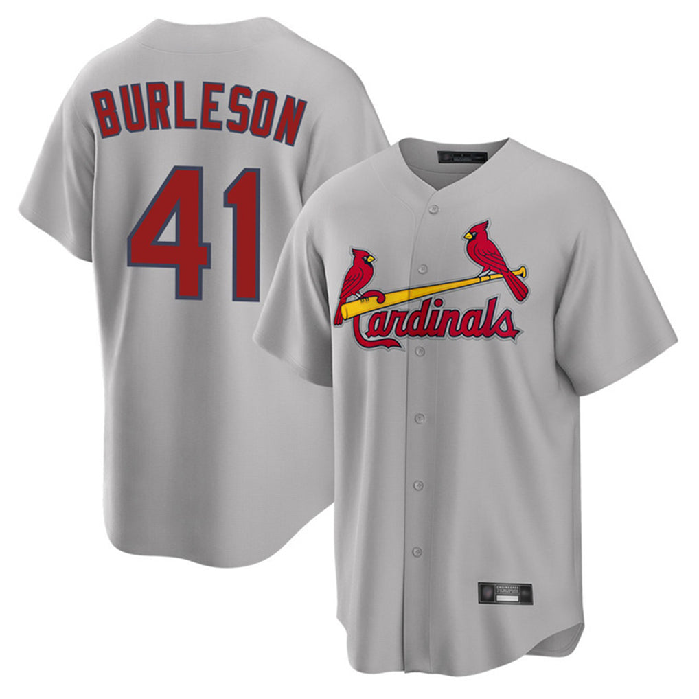 St. Louis Cardinals #41 Alec Burlesona Player Gray Home Game Jdoa Stitched Jerseys