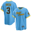 M.Brewers #3 Joey Ortiz Player Light Blue City Connect Home Game Jdoa Stitched Jerseys