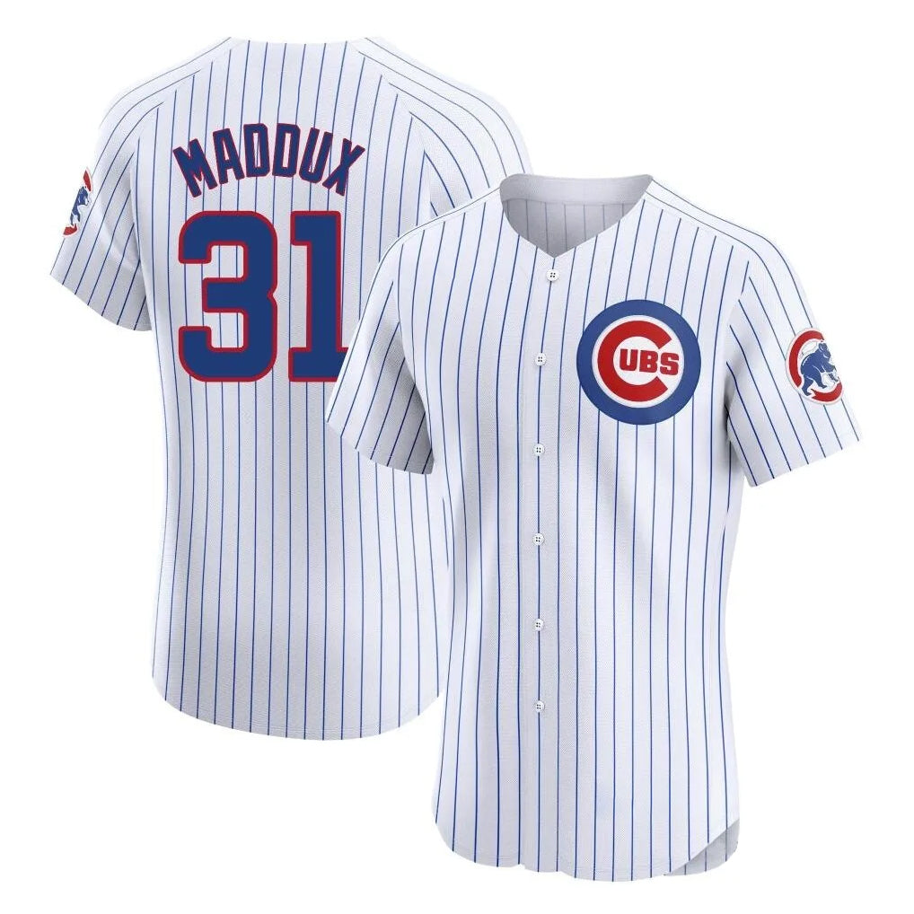 C.Cubs #31 Greg Maddux Player White Limited Elite Home Game Jdoa Stitched Jerseys