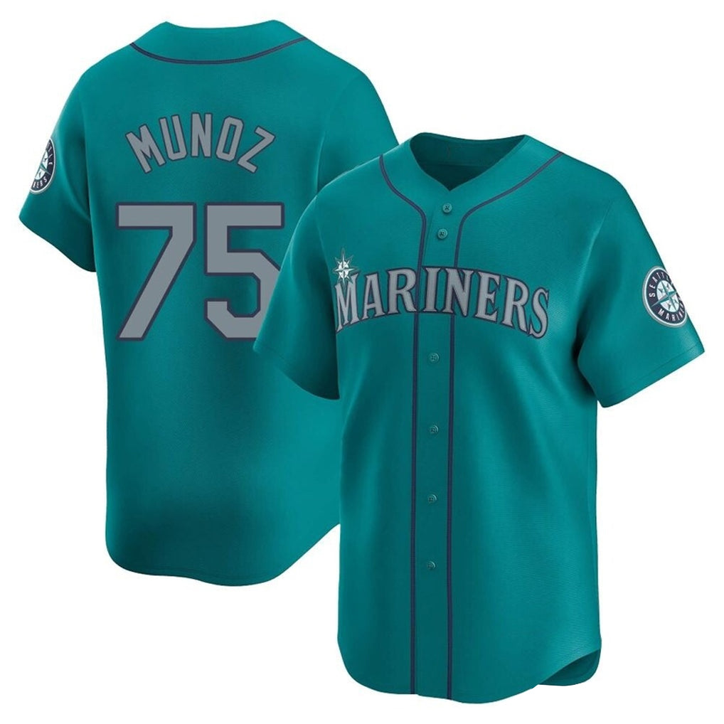 S.Mariners #75 Andres Munoz Player Teal Home Limited Jdoa Stitched Jerseys