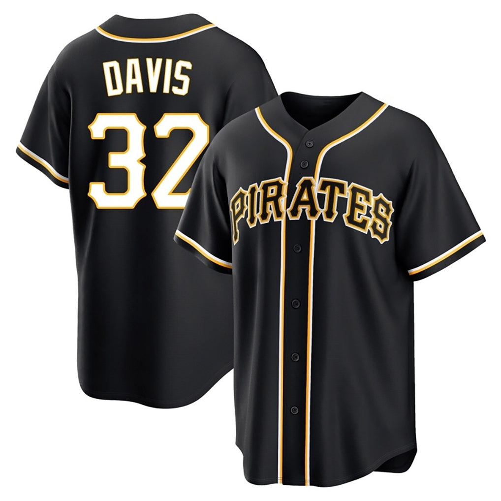 P.Pirates #32 Henry Davis Player Black Fashion Out Home Game Jdoa Stitched Jerseys