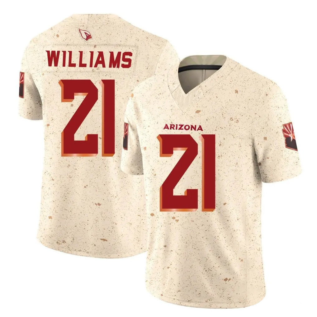 A.Cardinals #21 Garrett Williams Player Cream Rivalries Collection Vapor Limited Home Game Jdoa Stitched Jerseys