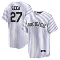 C.Rockies #27 Jordan Beck Player White Game Home Jdoa Stitched Jerseys