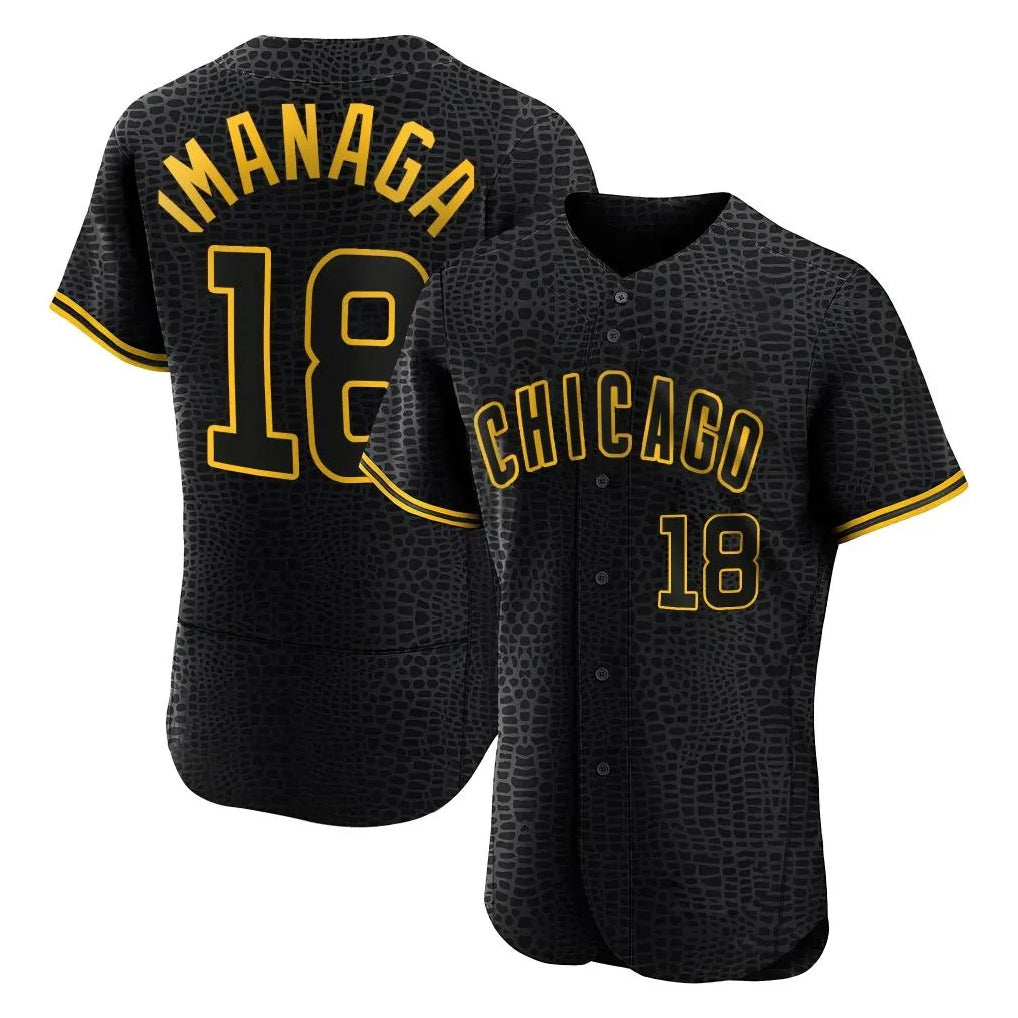 C.Cubs #18 Shota Imanaga Player Black Snake Skin City Limited Elite Home Game Jdoa Stitched Jerseys