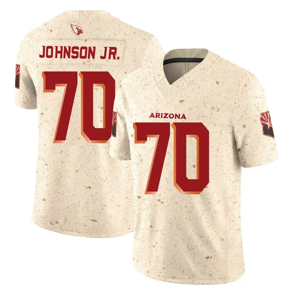 A.Cardinals #70 Paris Johnson Jr. Player Cream Rivalries Collection Vapor Limited Home Game Jdoa Stitched Jerseys