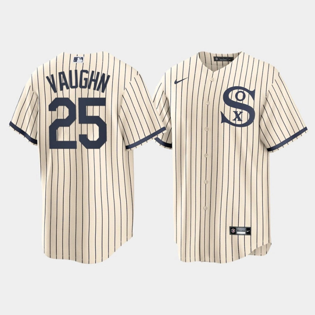 C.White Sox #25 Andrew Vaughn Player Cream Field of Dreams Home Game Jdoa Stitched Jerseys