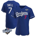 LA.Dodgers #7 Blake Snell Player Royal Limited Elite World Series Home Jdoa Stitched Jerseys