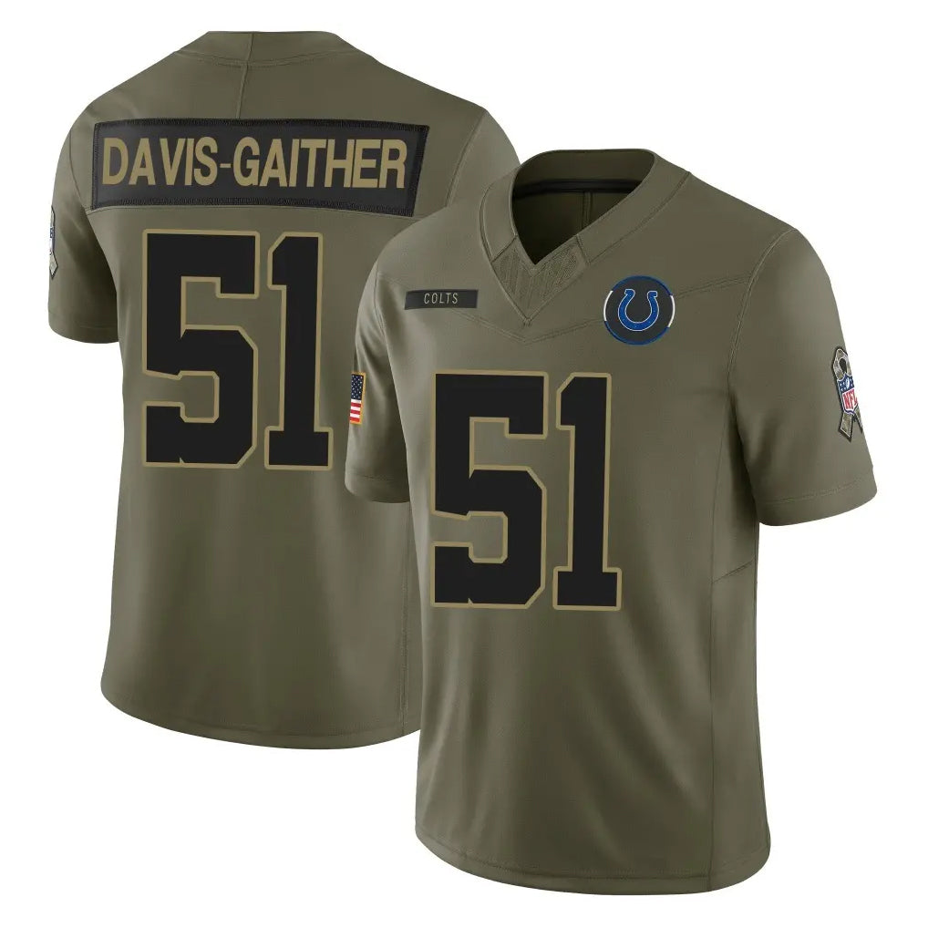 IN.Colts #51 Akeem Davis-Gaither Player Olive 2025 Salute To Service Limited Game Hdoa Stitched Jerseys