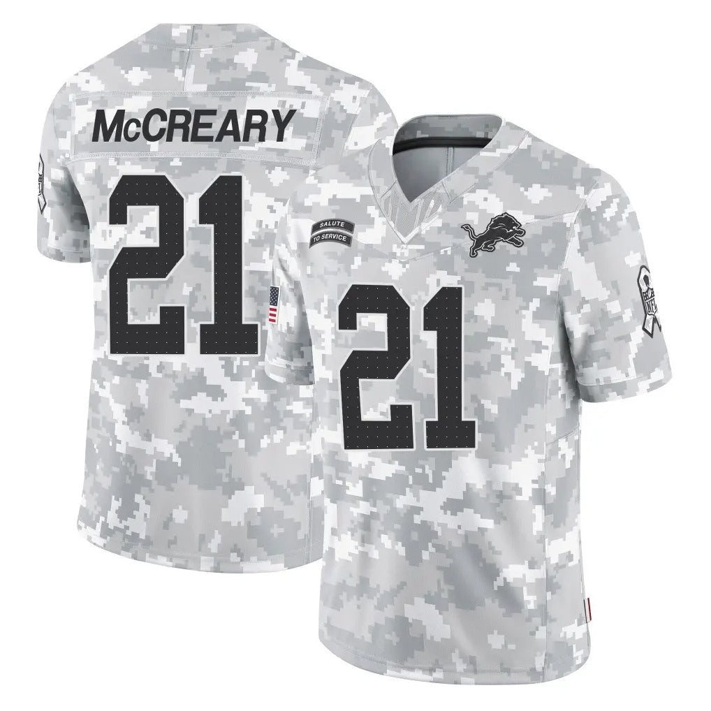 D.Lions #21 Roger McCreary Player Arctic Camo Salute To Service Limited Jdoa Stitched Jerseys