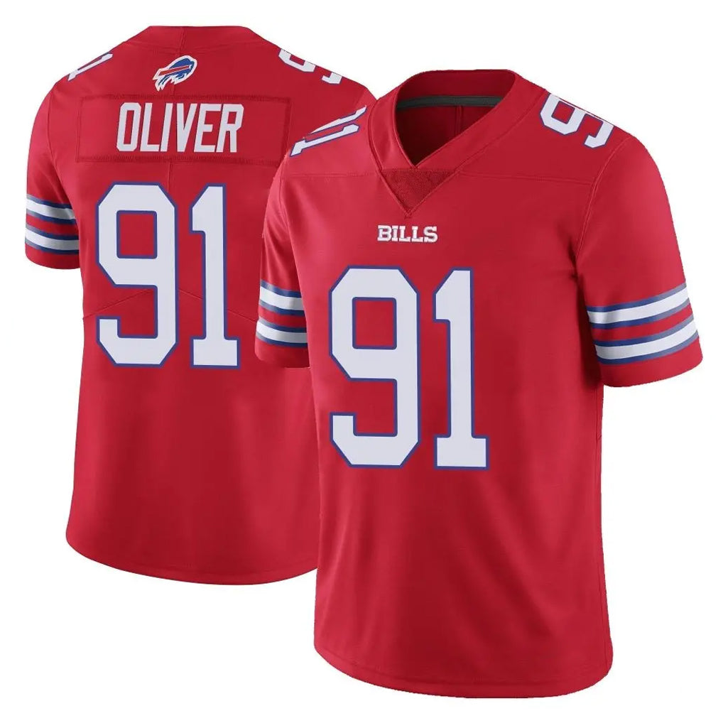 B.Bills #91 Ed Oliver Player Red Vapor Untouchable Limited Jdoa Stitched Jerseys