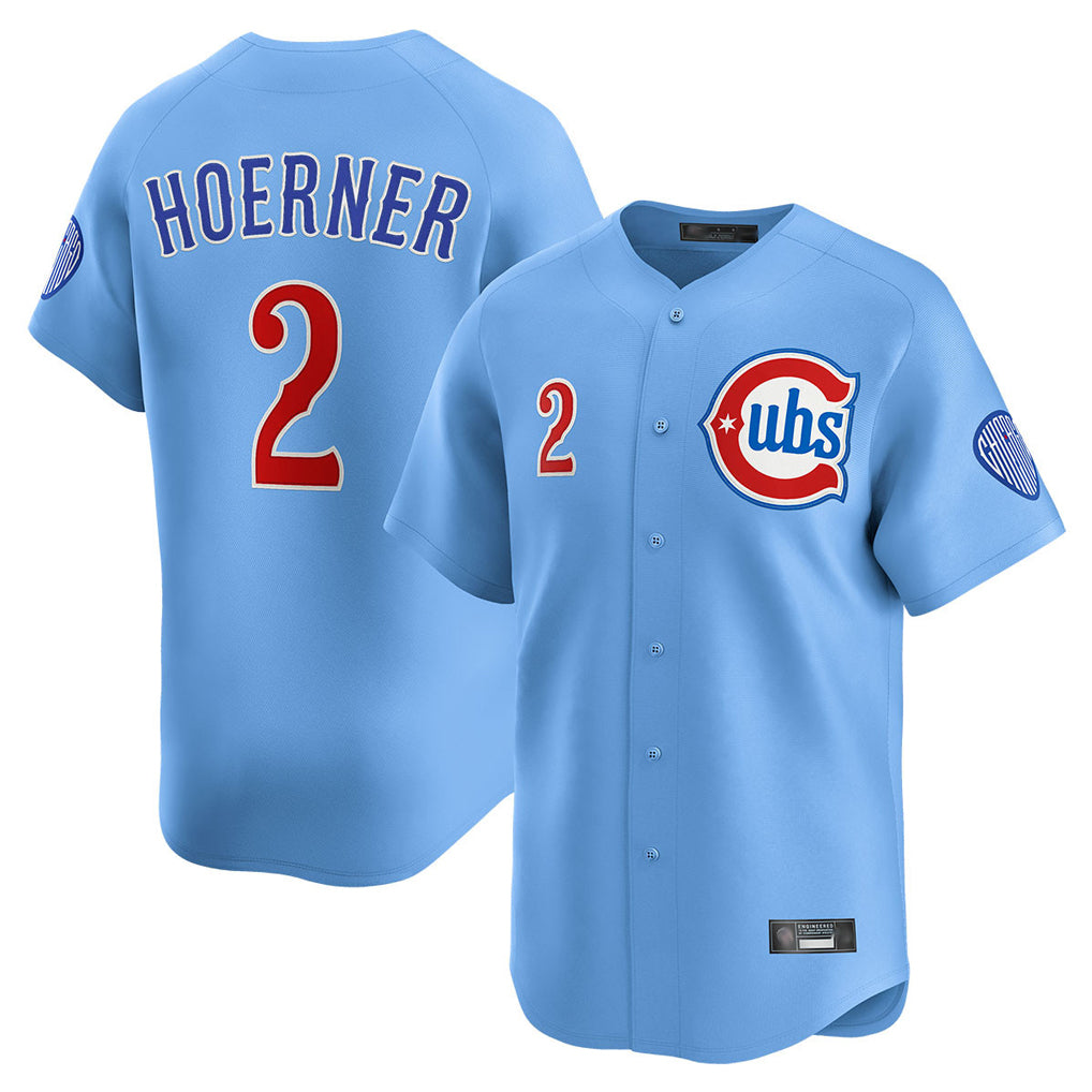 C.Cubs #2 Nico Hoerner Player Light Blue Limited Home Jdoa Stitched Jerseys