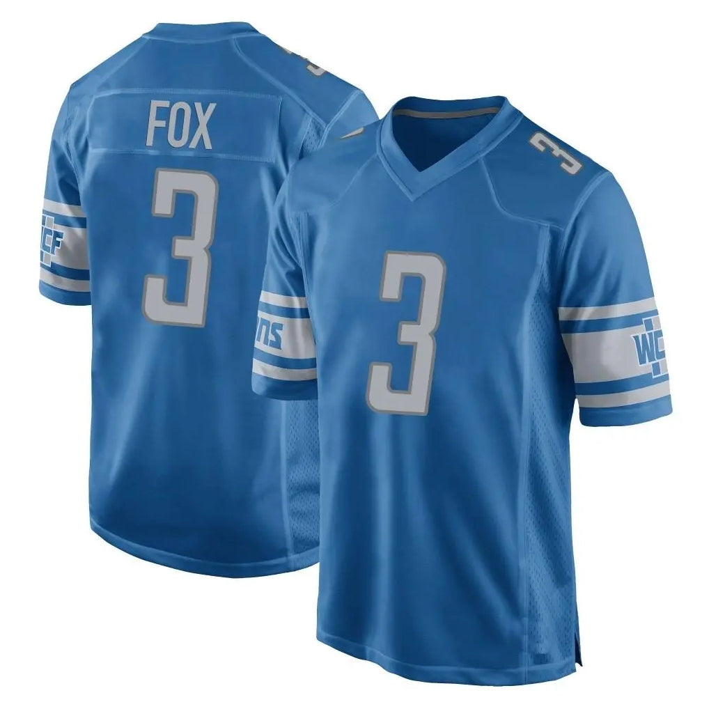D.Lions #3 Jack Fox Player Blue Home Game Jdoa Stitched Jerseys