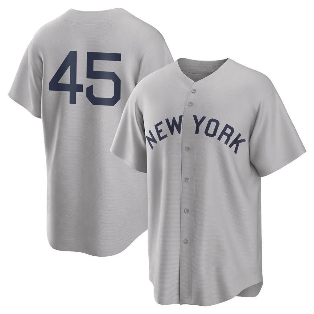 NY.Yankees #45 Gerrit Cole Player Gray Field of Dreams Game Jdoa Stitched Jerseys