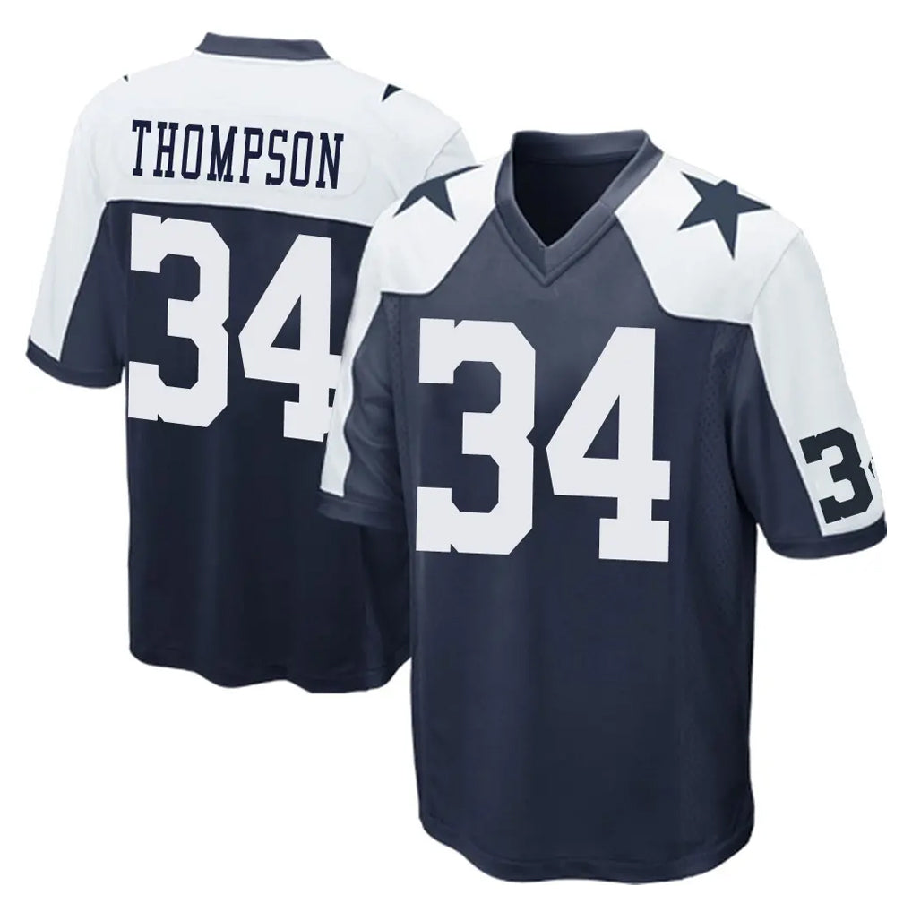 D.Cowboys #34 Jalen Thompson Player Navy-White Alternate Home Game Jdoa Stitched Jerseys