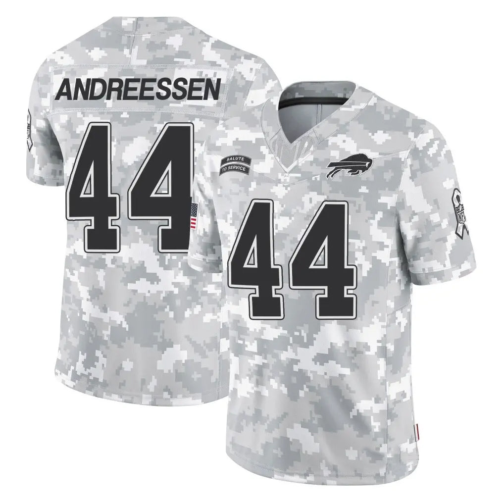 B.Bills #44 Joe Andreessen Player Arctic Camo Salute to Service Limited Jdoa Stitched Jerseys
