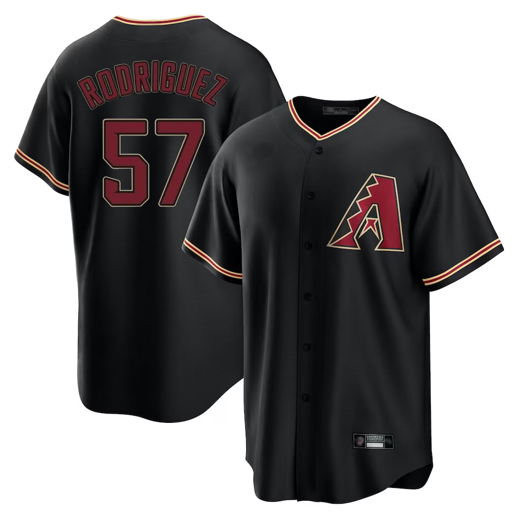 A.Diamondbacks #57 Eduardo Rodriguez Player Black Limited Home Jdoa Stitched Jerseys