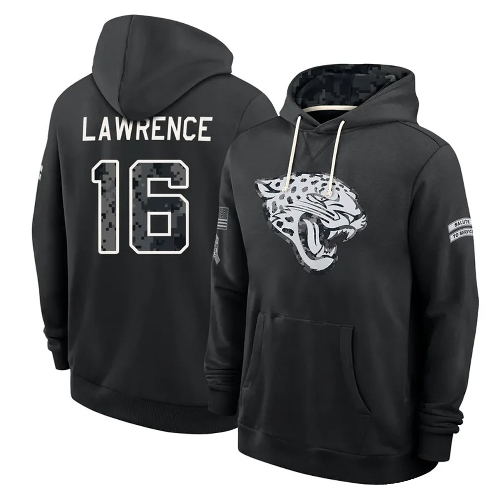 J.Jaguars #16 Trevor Lawrence Player 2026 Black Logo Pullover Hoodies Limited Game Jdoa Stitched Jerseys