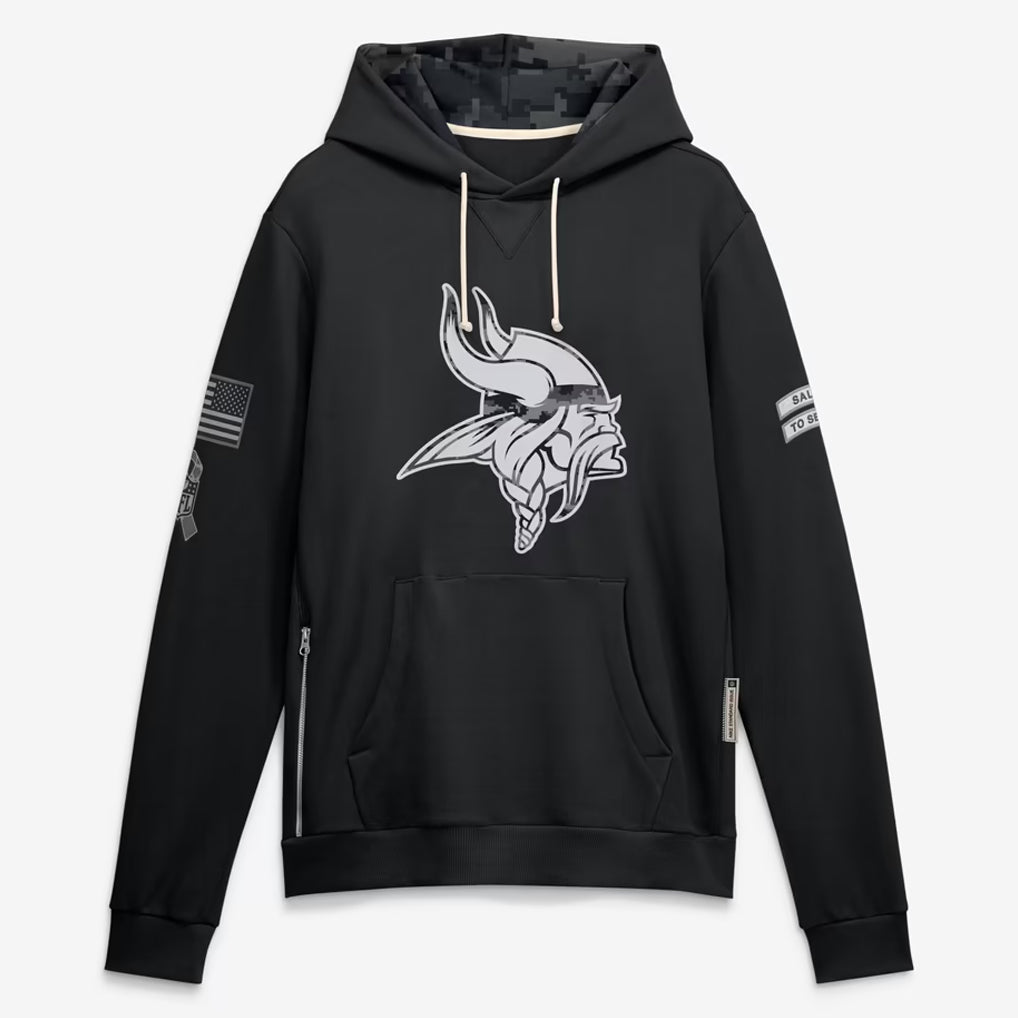 MN.Vikings 2026 Black Logo Pullover Hoodies Limited Game Edoa Stitched Jerseys