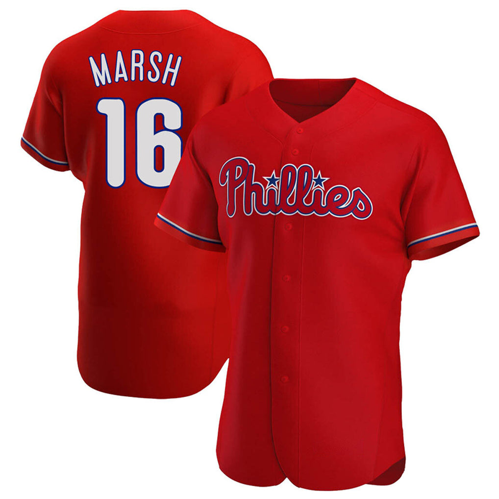 P.Phillies #16 Brandon Marsh Player Red Home Limited Elite Jdoa Stitched Jerseys