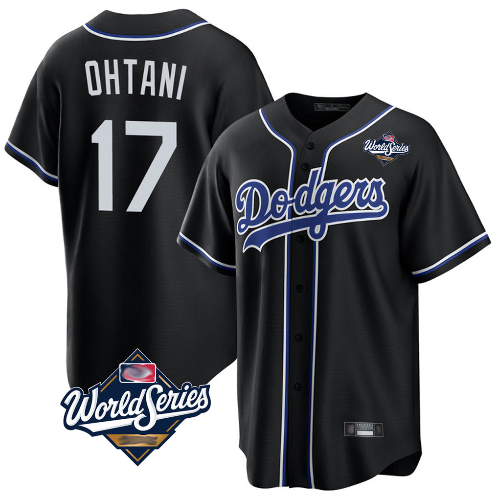 LA.Dodgers #17 Shohei Ohtani Player Black Carbon Limited Home Jdoa Stitched Jerseys
