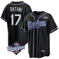 LA.Dodgers #17 Shohei Ohtani Player Black Carbon Limited Home Jdoa Stitched Jerseys