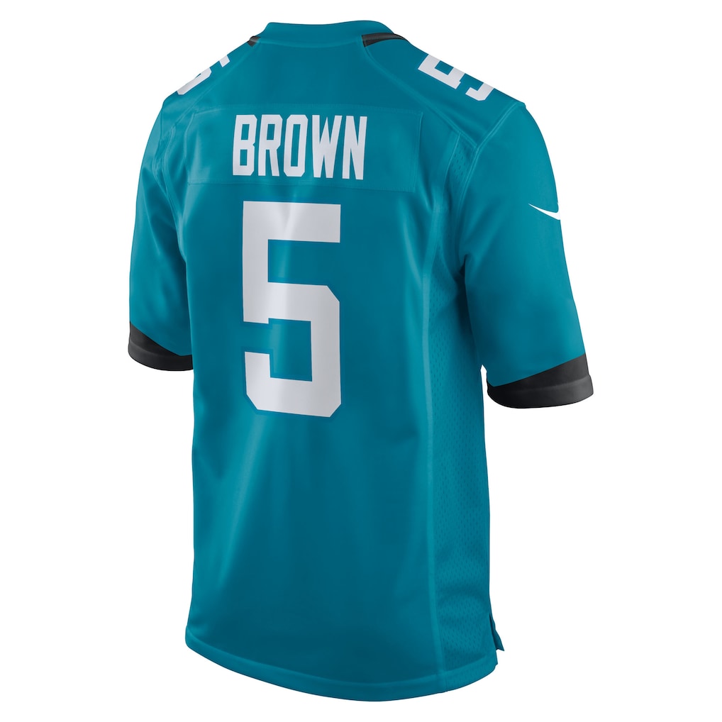 Jdoa J.Jaguars #5 Dyami Brown Teal Game Player Jersey