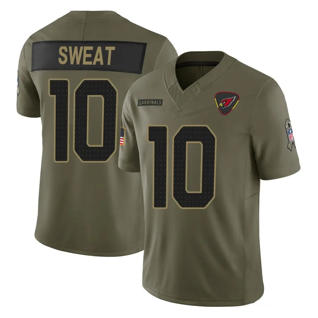 A.Cardinals #10 Josh Sweat Player Olive 2025 Salute To Service Limited Home Game Jdoa Stitched Jerseys